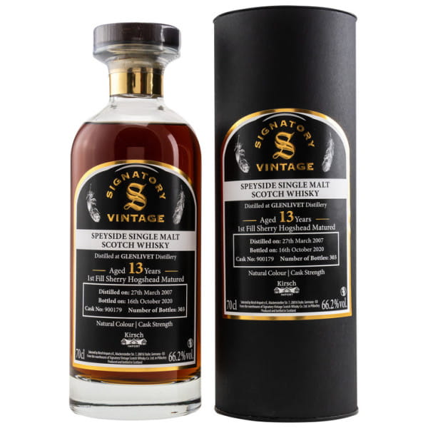 Glenlivet 13 Jahre 2007/2020 1st fill Sherry Hogshead #900179 Vintage Signatory 66,2%vol. 0,7l