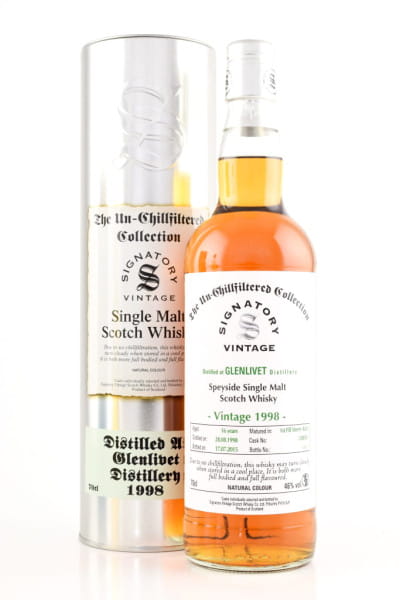 Glenlivet 16 Jahre 1998/2015 1st fill Sherry Butt #128818 Un-Chillfiltered Signatory 46%vol. 0,7l