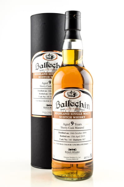 Ballechin 9 Jahre 2009/2019 Sherry Cask #340 Signatory 46%vol. 0,7l