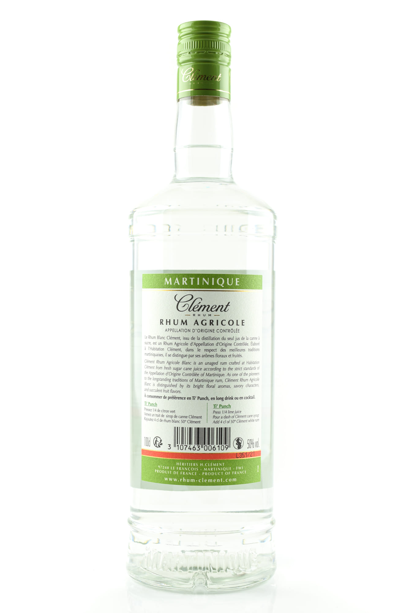 | | Rum Rum | 1,0l Rum 50%vol. Clément Rhum Home Malts of Blanc by type | Agricole