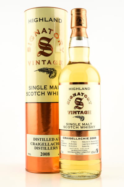 Craigellachie 9 Jahre 2008/2018 Bourbon Barrels #800096 & #800098 Vintage Signatory 43%vol. 0,7l