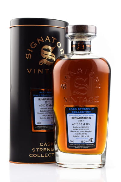 Bunnahabhain 10 Jahre 2012/2022 1st-fill Sherry Butt #900782 Signatory Cask Strength Coll. 65,2%vol. 0,7l