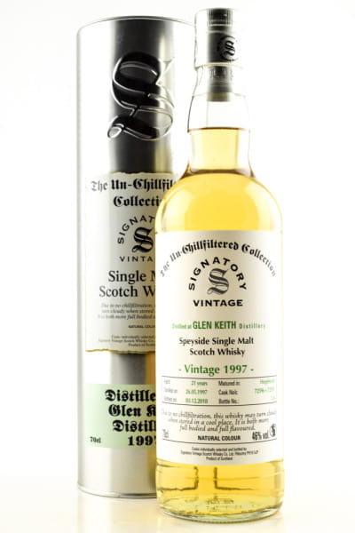 Glen Keith 21 Jahre 1997/2018 Hogsheads #72596 & #72597 Un-Chillfiltered Signatory 46%vol. 0,7l