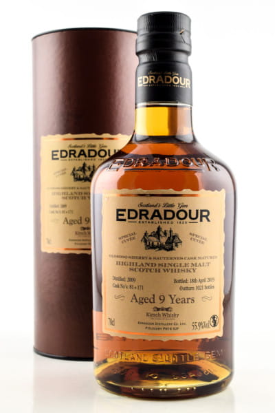 Edradour 9 Jahre 2009/2019 Oloroso & Sauternes Cask Cuvee 55,9%vol. 0,7l