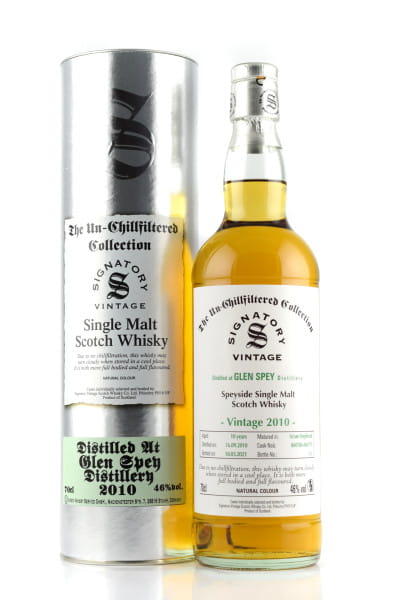 Glen Spey 10 Jahre 2010/2021 1st-fill Hogsheads #804788 & #804795 Un-chillfiltered Signatory 46%vol. 0,7l