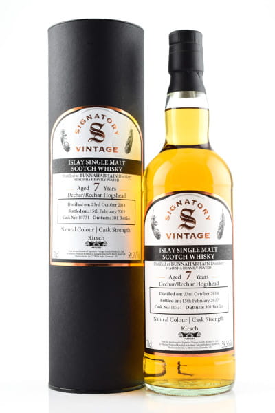 Bunnahabhain Staoisha 7 Jahre 2014/2022 Dechar/Rechar Hogshead #10731 Vintage Signatory 59,5%vol. 0,7l